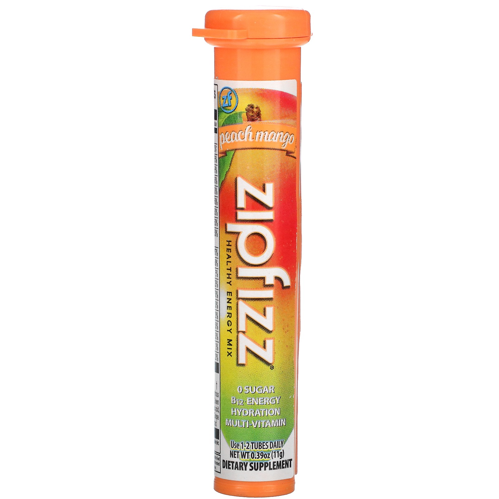 Energy Drink Mix, Peach Mango, 20 Tubes, 0.39 oz (11 g) Each