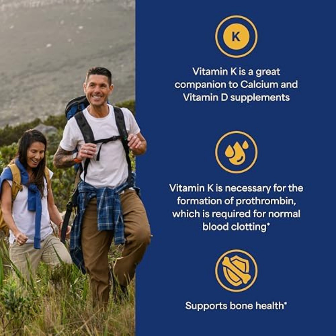 Premium Vitamin K 100Mcg, Dietary Supplement for Bone, Joint, and Blood Clotting