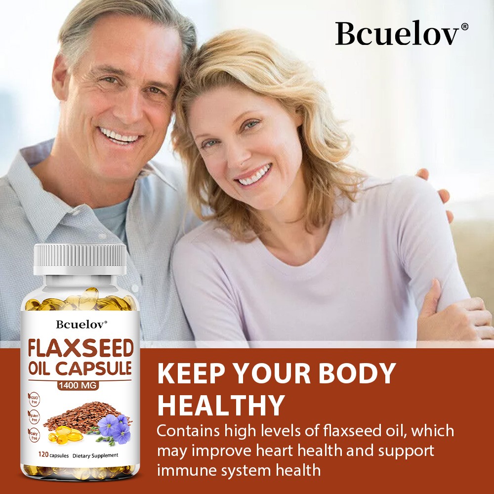 Flaxseed Oil Supplements Heart Health Enhance Immunity Improve Mood 120 Pills US