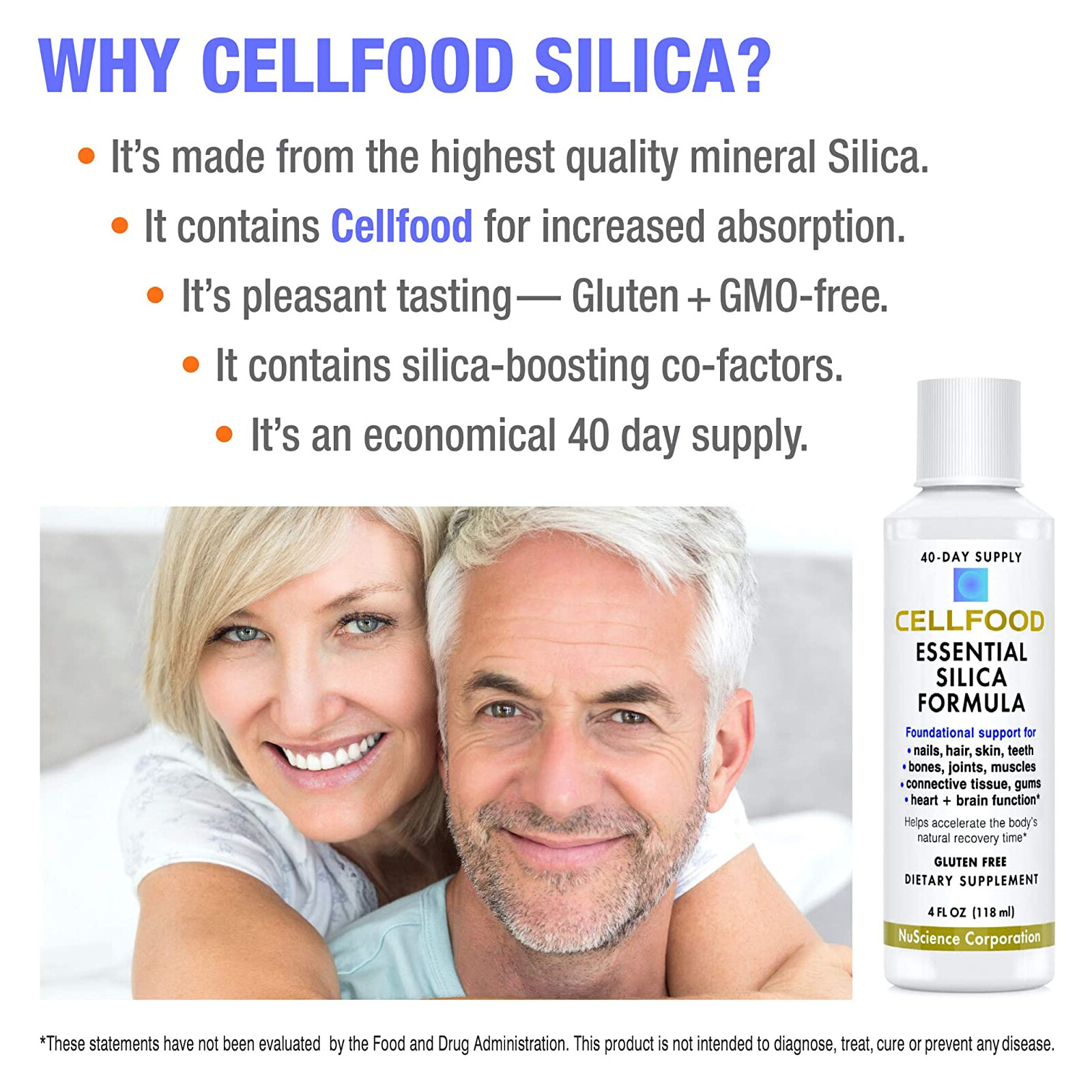 Cellfood Silica Formula 4 oz Fresh Made In USA Free Shipping