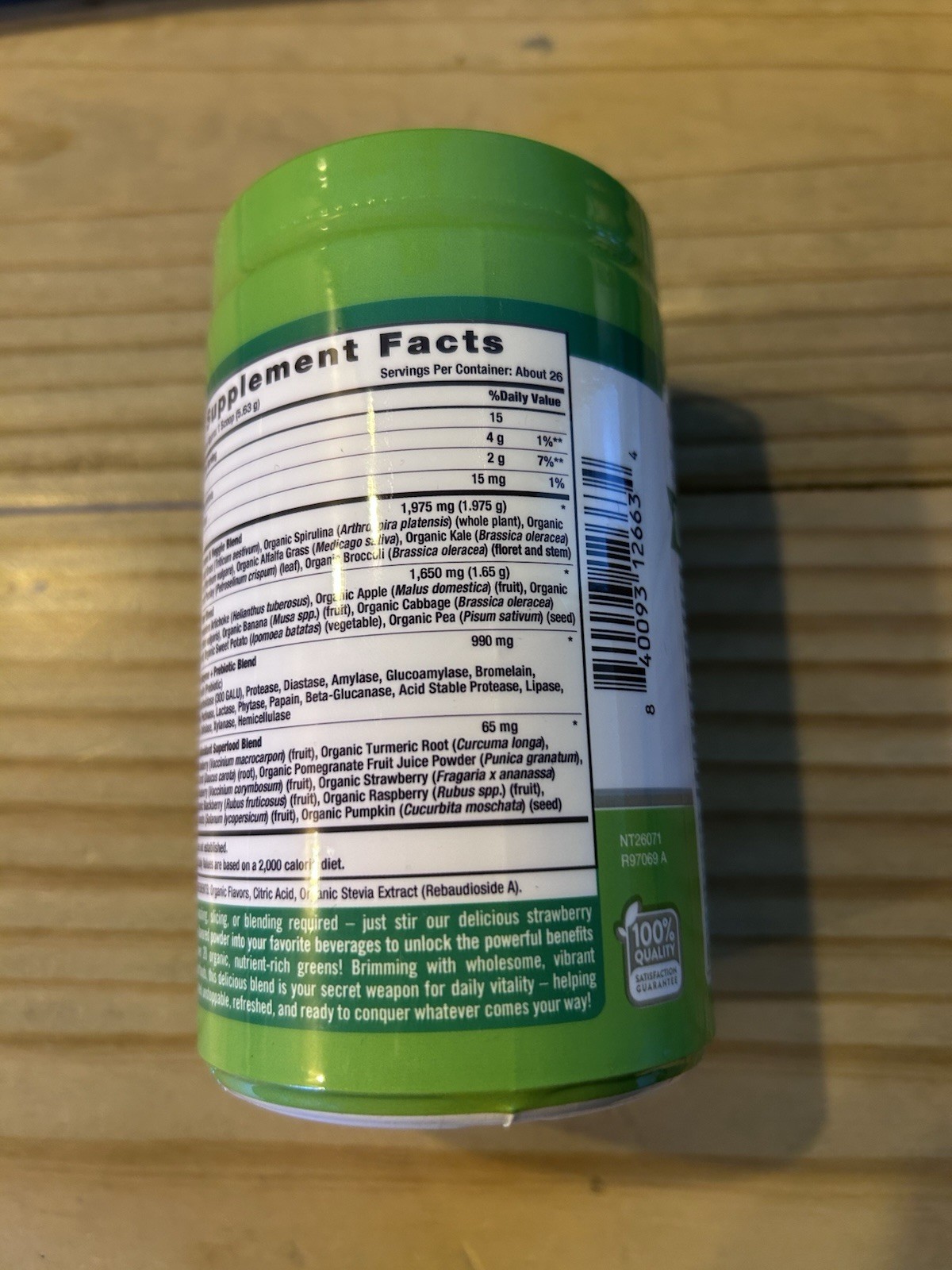 Organic Greens Powder + 20 Plus Superfoods 5.18 Oz by Nature’s Truth Exp 03/27
