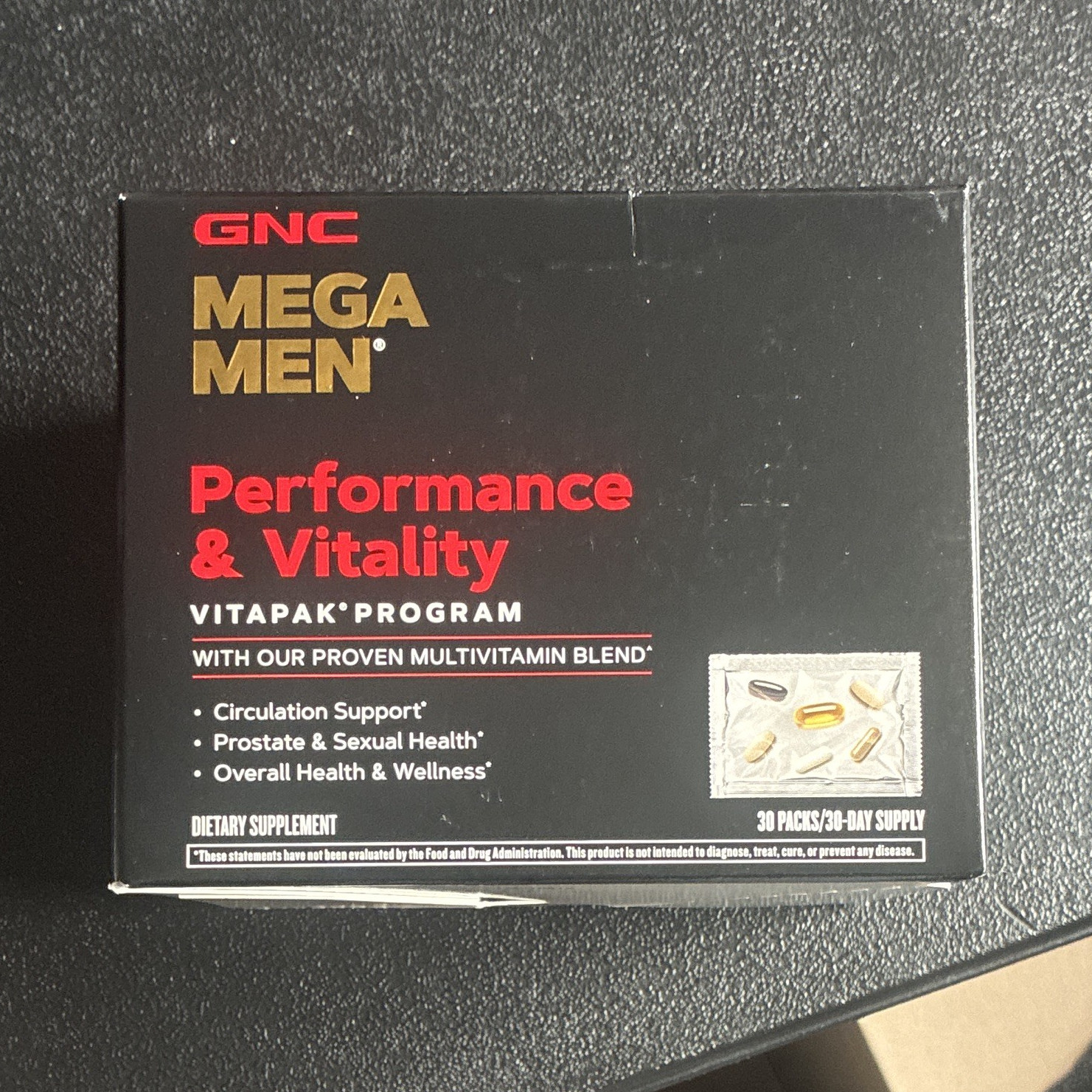 GNC Mega Men Vitapak Performance & Vitality Multivitamin GF 30 Pack (06/27)