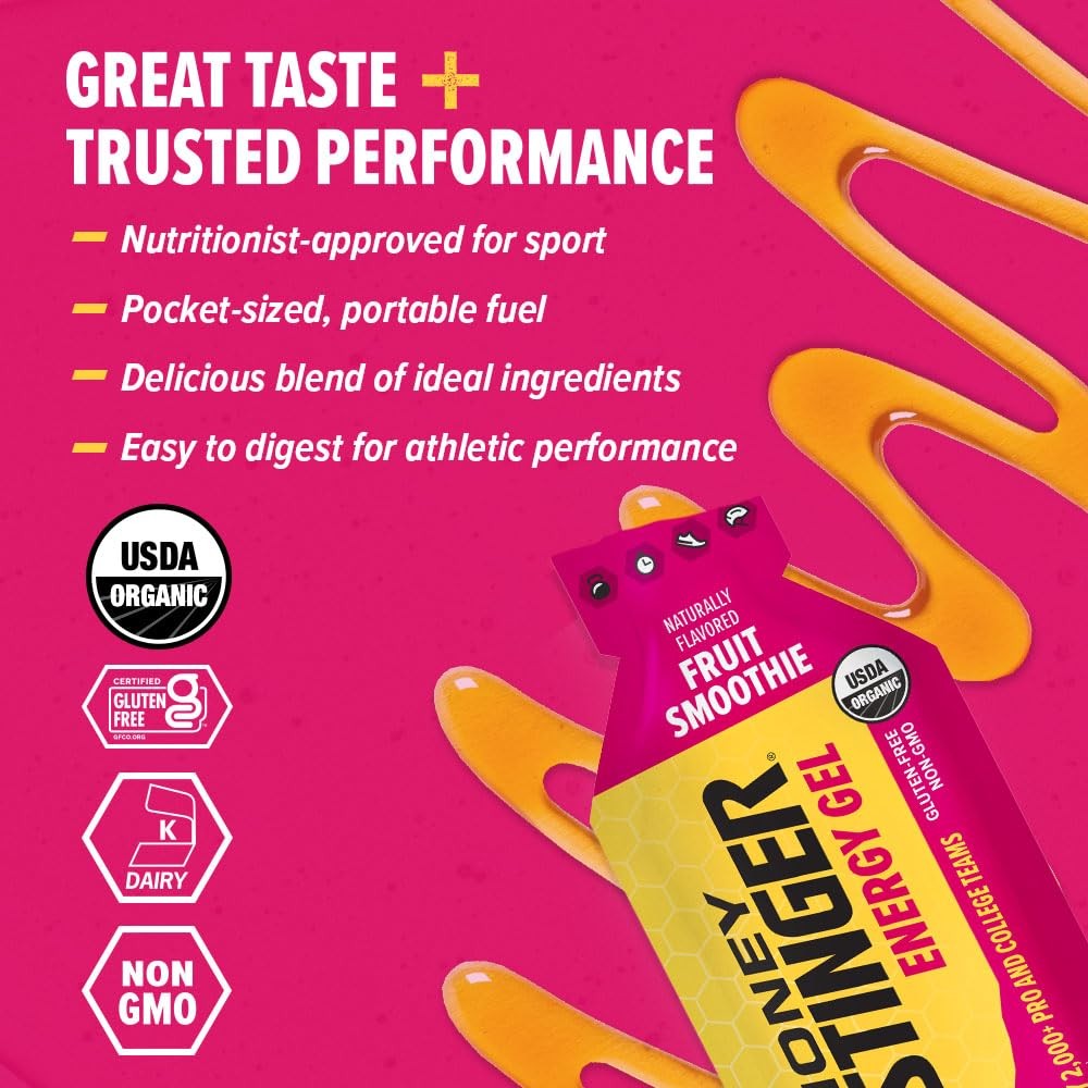 Organic Fruit Smoothie Energy Gel Gluten Free & Caffeine Free for Exercise