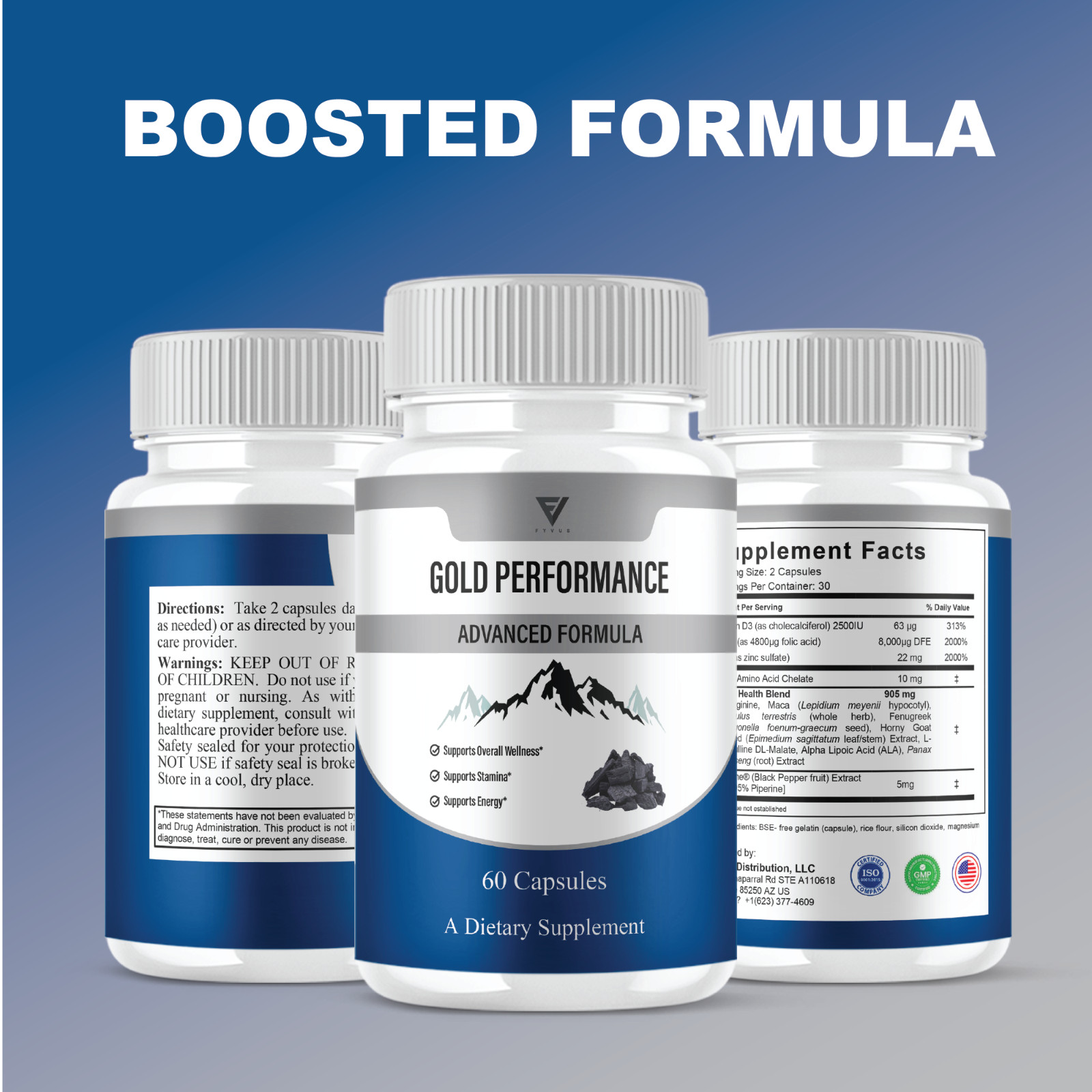 (2 Pack) Gold Performance Capsules, GoldPerformance Daily Formula (120 Capsules)
