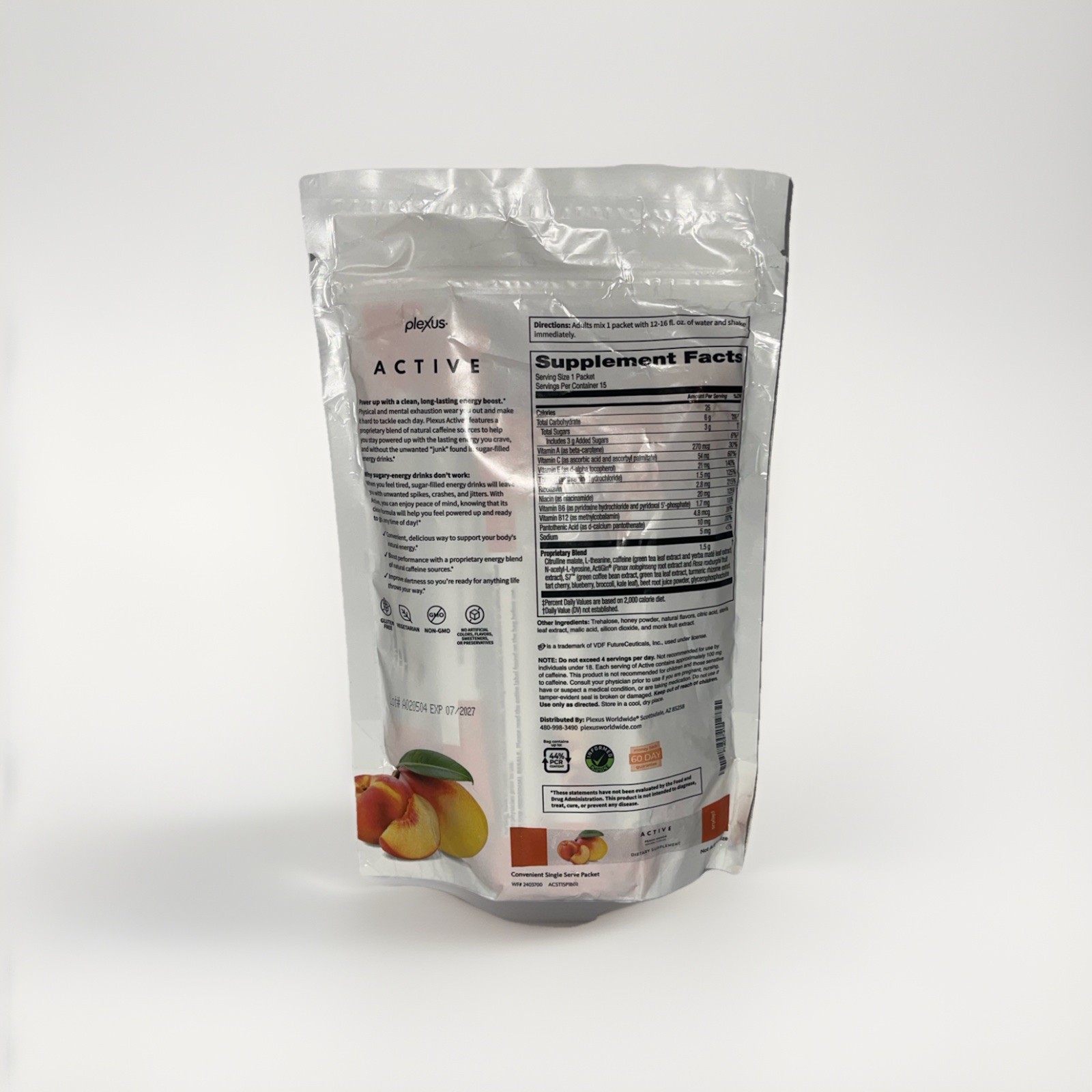 Plexus Active Peach Mango New Bag 15 Packets