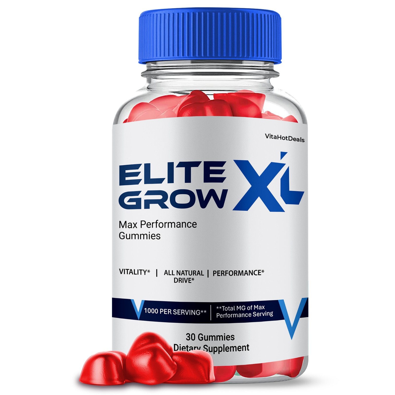 Elite Grow XL Gummies for Men, Max Strength, EliteGrow XL Supplement (1 Pack)