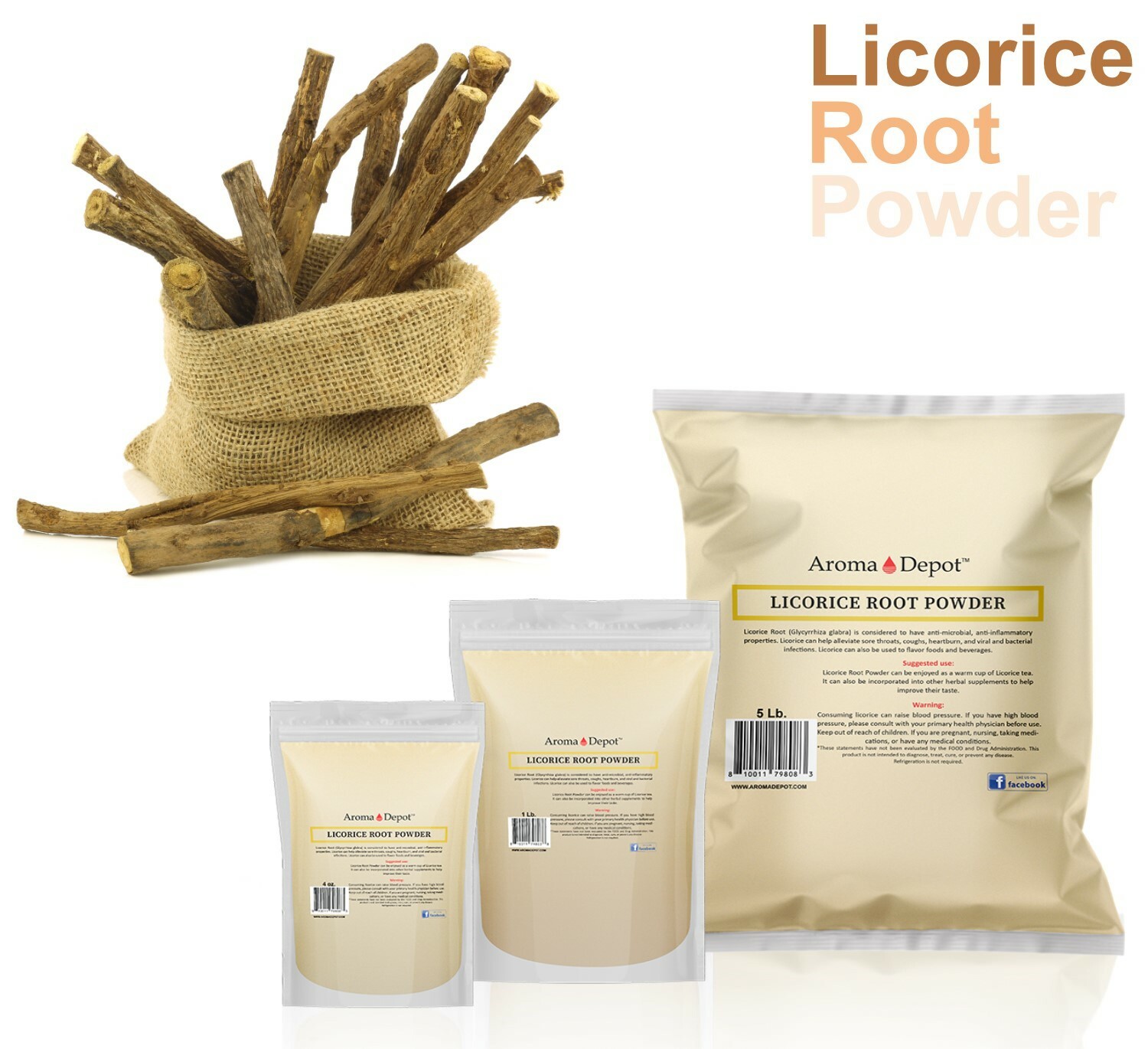 Licorice Root Powder (Liquorice) Mulethi Glycyrrhiza glabra 100% Natural Raw
