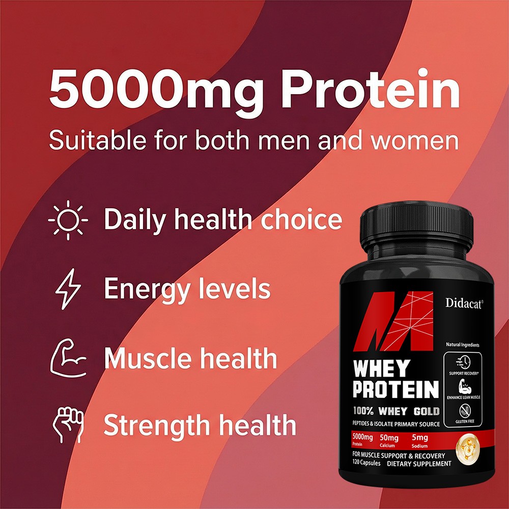 Whey Protein Capsules,100%, Maintains Muscle, Balance Muscle, Strength Health