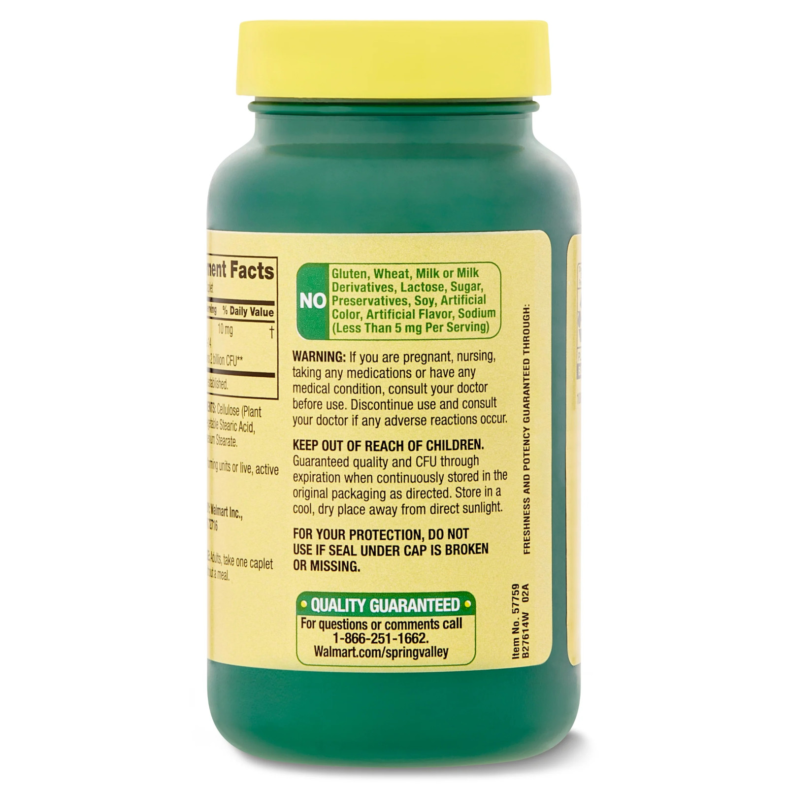 Spring Valley Probiotic Acidophilus Dietary Supplement, 100 Ct. free shipping.