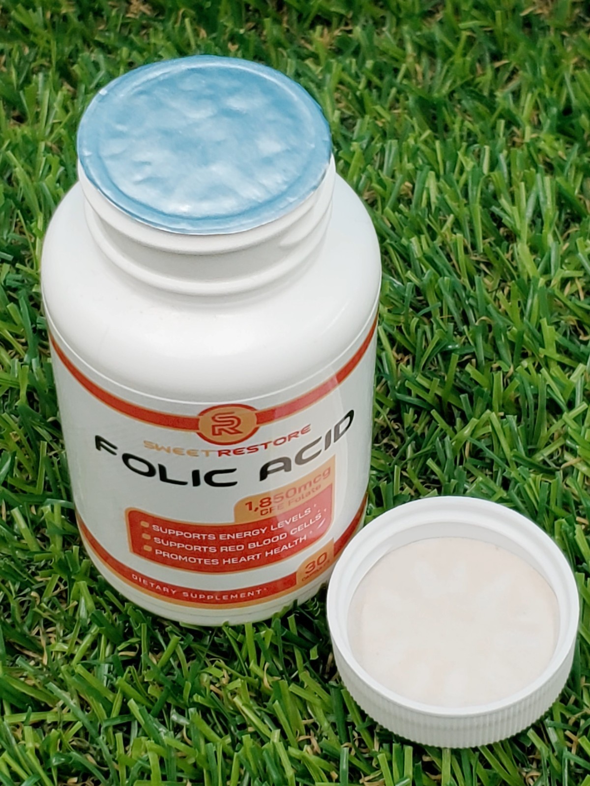 Sweet Restore Folic Acid 1,850mcg DFE Folate 30 Capsules