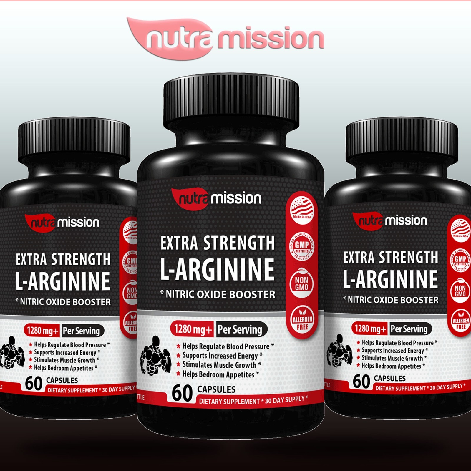 Testosterone & Libido Booster with L-Arginine for Men x3