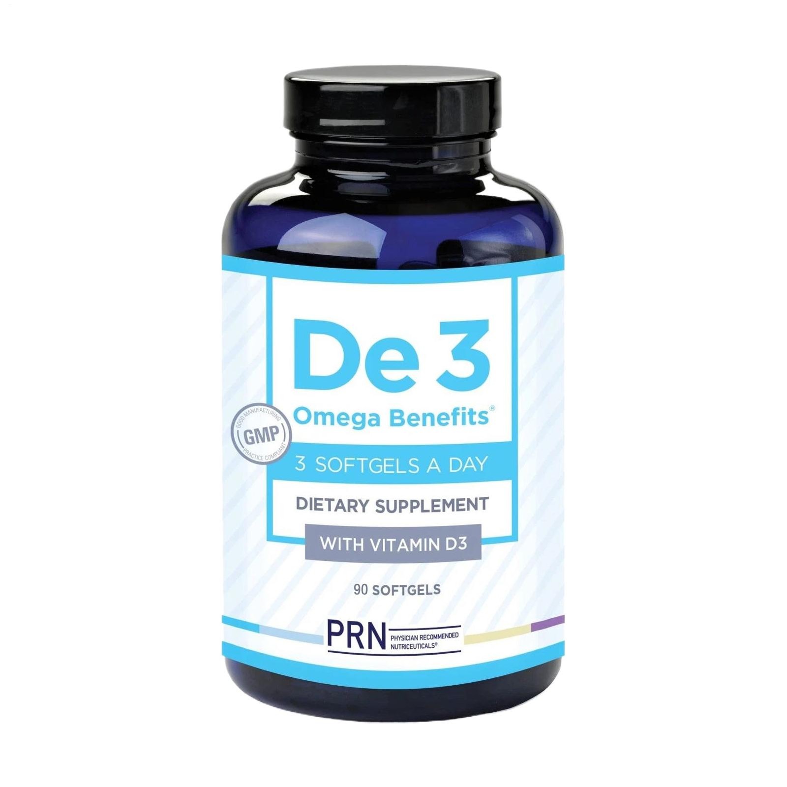 PRN De3 Dry Eye Omega Benefits Dietary Supplement with Vitamin D3 90 Softgels