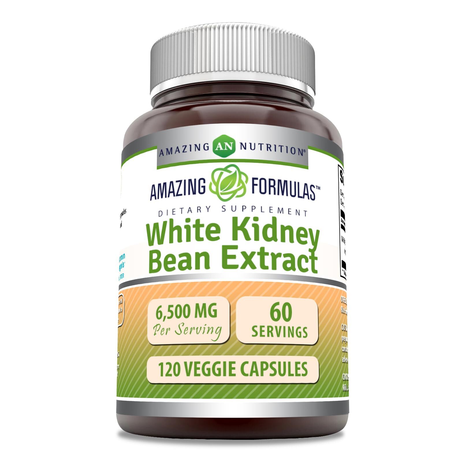 White Kidney Bean Extract 6500mg for Carb Blocker Weight Loss 120 Capsules