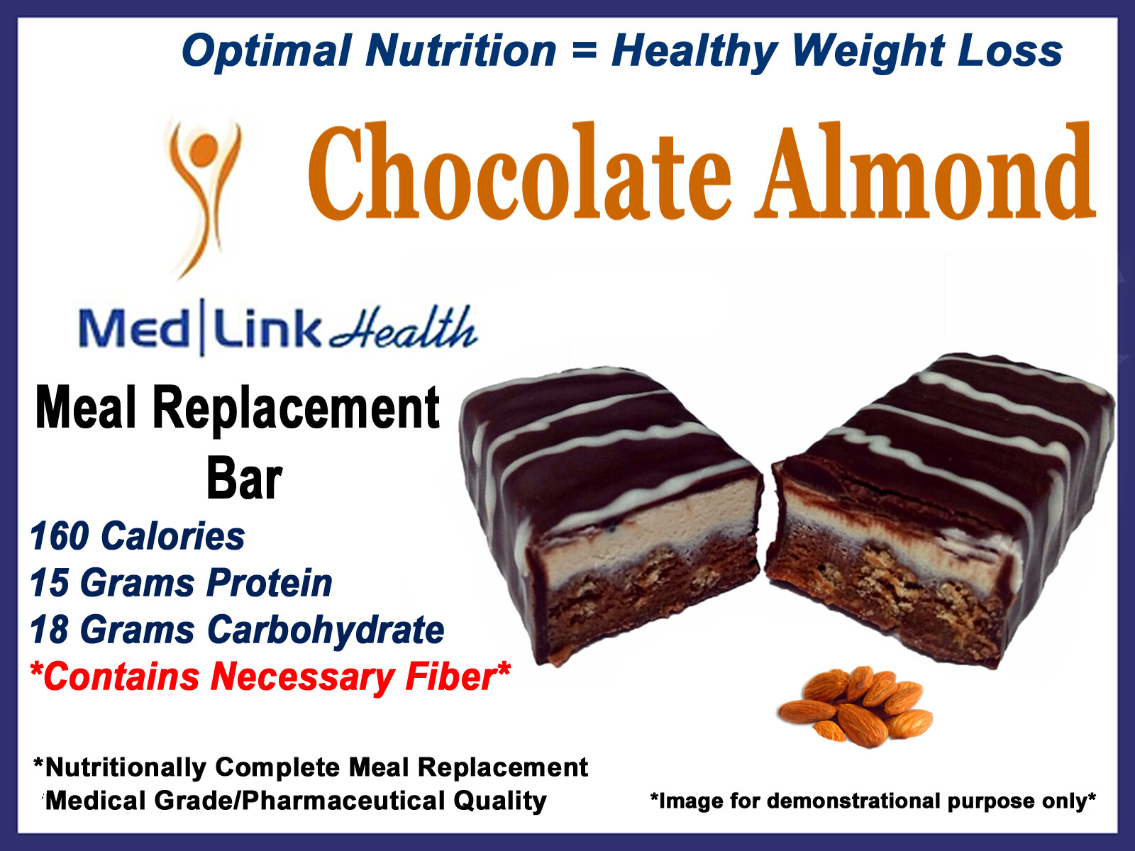 CHOCOLATE ALMOND BAR | 1 Case | SIMILAR TO Optifast® 800