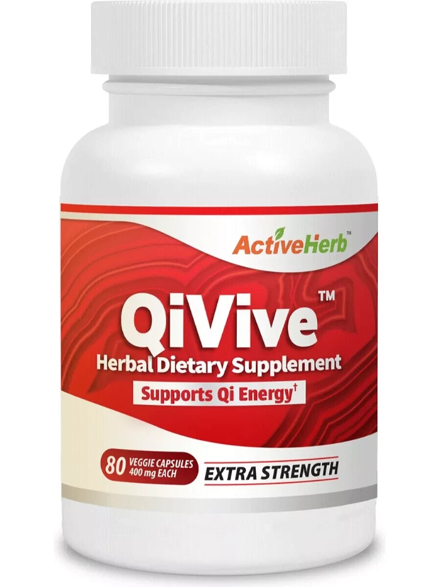 ActiveHerb QiVive Energy – 400mg – 80 Veggie Capsules – Newest Expiration!