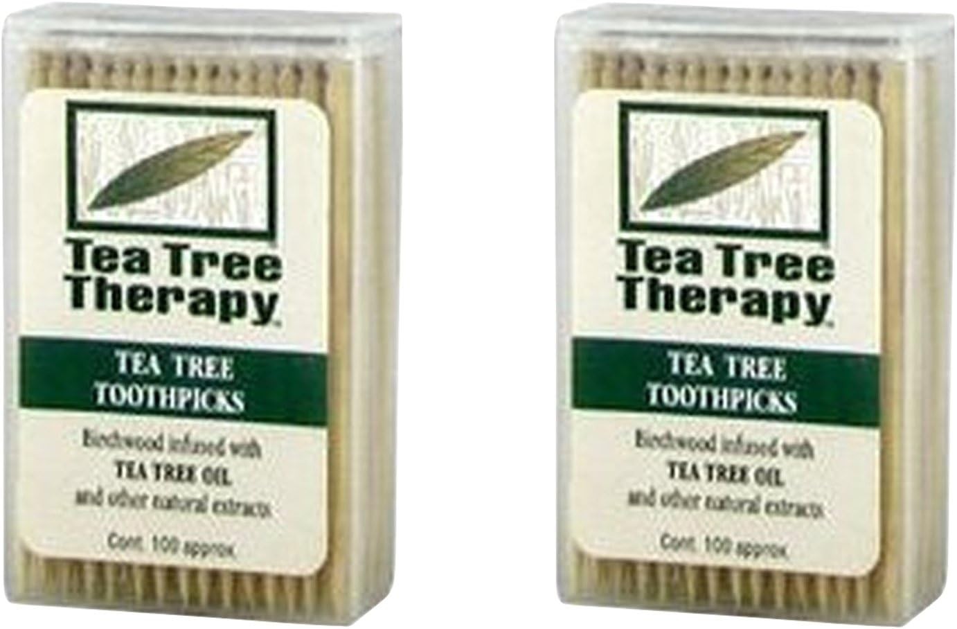Tea Tree Therapy – Tea Tree & Menthol Toothpicks (100 Count) (2-Pack)