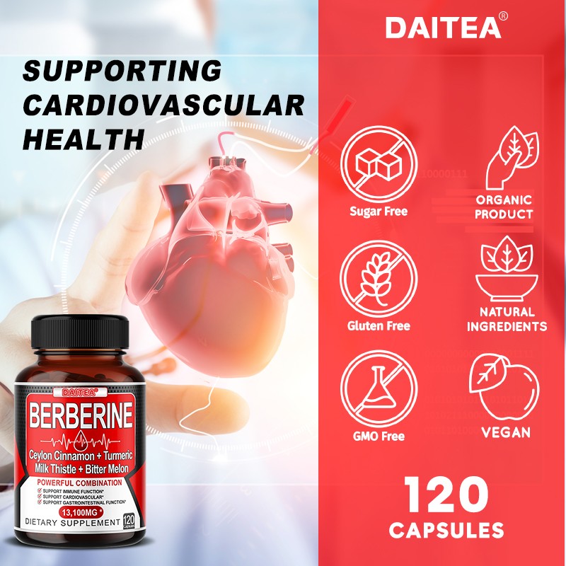 Berberine with Ceylon Cinnamon 13100 Mg 120 Capsules Heart Health & Immunity