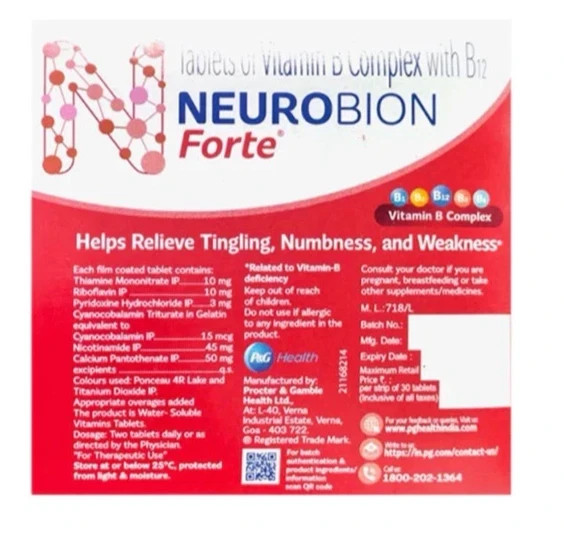 Neurobion Forte Vitamin B complex – 30 tablets ( X 2 )