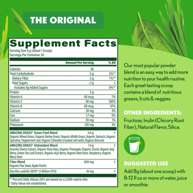 ( 2 Pack ) Amazing Grass, Super Greens Powder, Original, 30 Servings