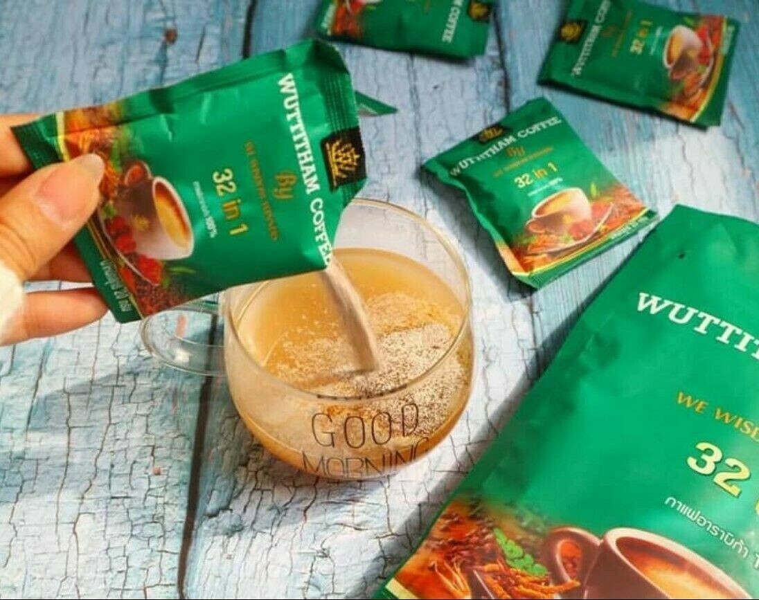 10x Wuttitham Healthy Instant Coffee 32 in 1 Herbs Mixed Weight Management Diet