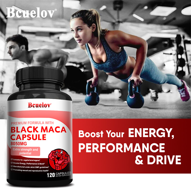 Black Maca 2800 mg 120 Caps Energizing Herb Rich in black pepper FREE SHIP