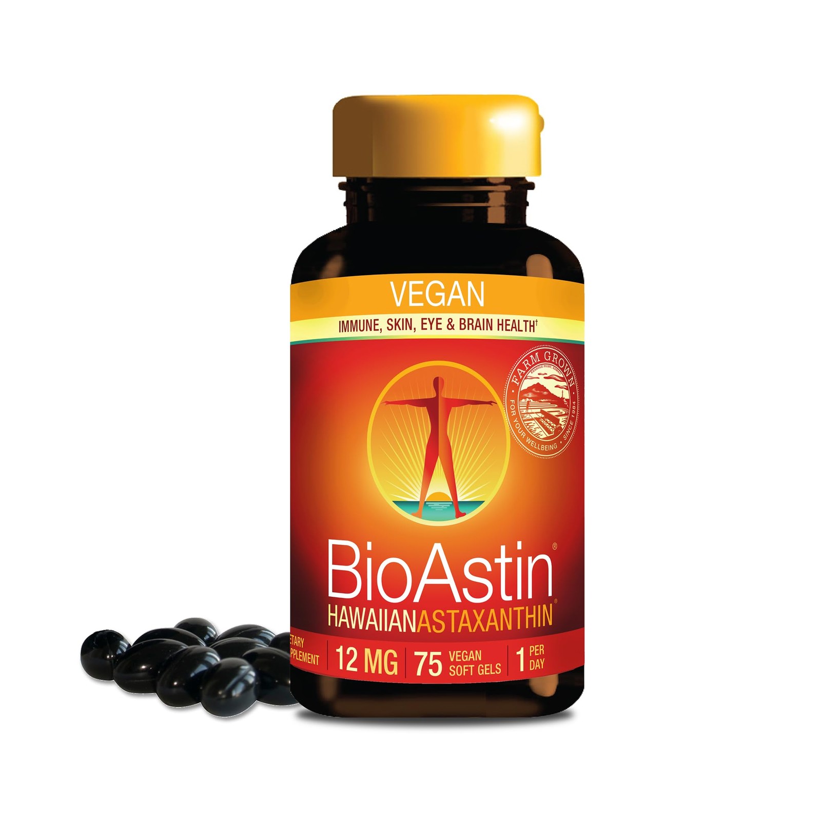 Nutrex Hawaii BioAstin Hawaiian Astaxanthin – 75 Count (Pack of 1), Black