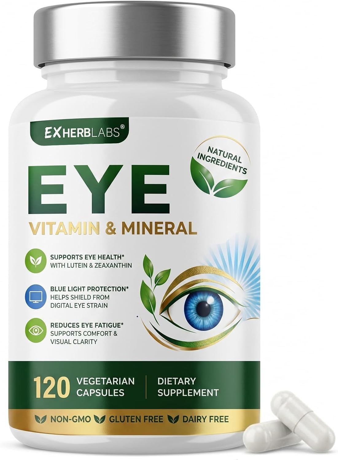 Lutein Zeaxanthin Eye Vitamins 120 Capsules Vision Blue Light Support “ORIGINAL”