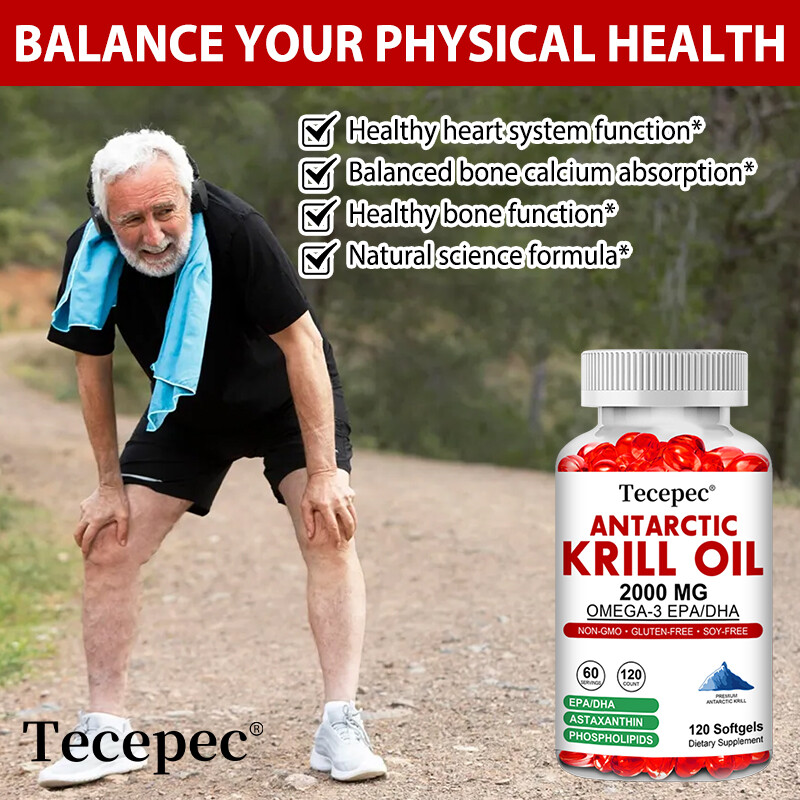 Antarctic Krill Oil 2000mg – with Omega-3 EPA, DHA, Astaxanthin & Phospholipids