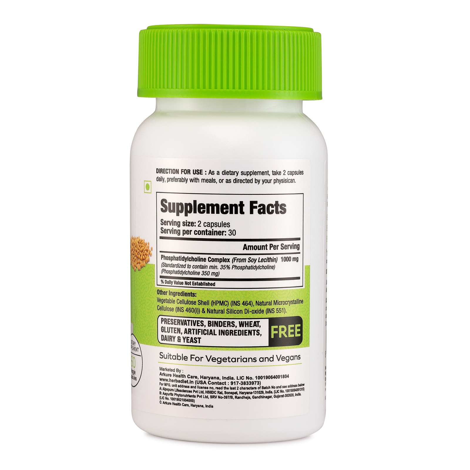Phosphatidyl Choline PC Capsules Brain Boost Memory Support Cognitive Enhancer