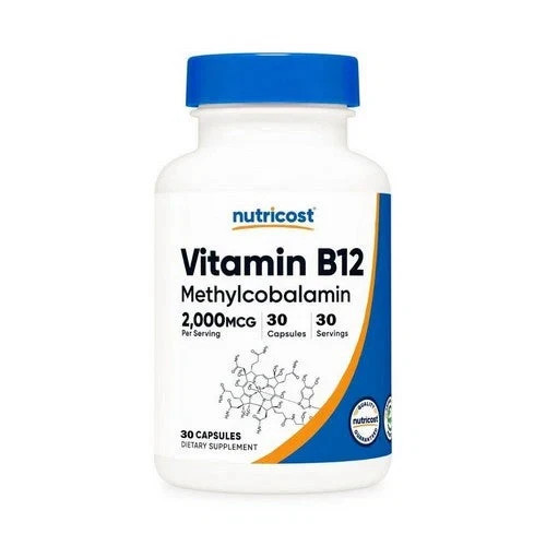 Nutricost, Vitamin B12 Methylcobalamin, 2000 Mcg, 30 Caps, 09/2028