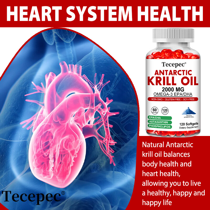 Antarctic Krill Oil 2000mg – with Omega-3 EPA, DHA, Astaxanthin & Phospholipids