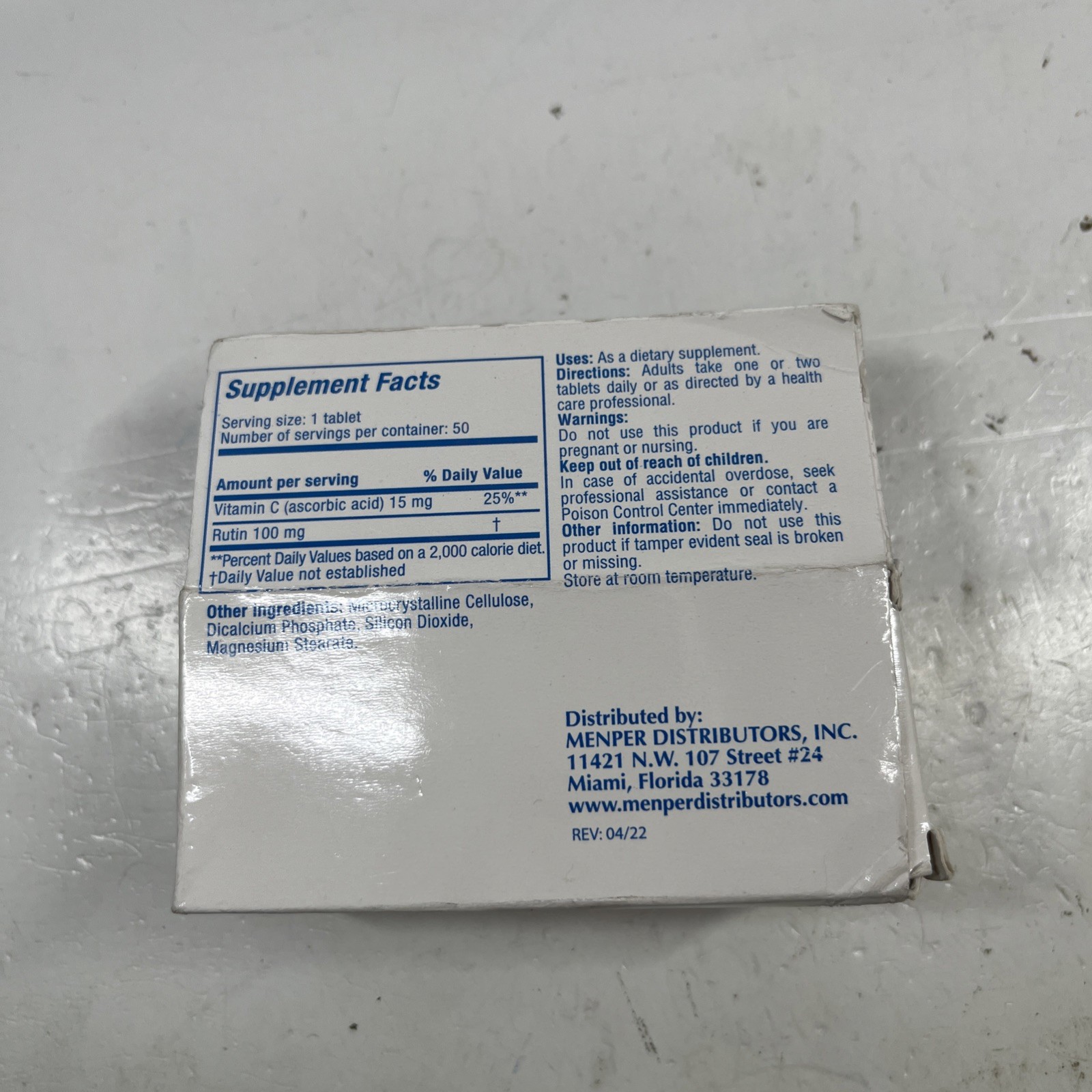Rutascorbin Cardiovascular booster ULTRA VEIN HEALTH BLOOD CIRCULATION Exp 09/27