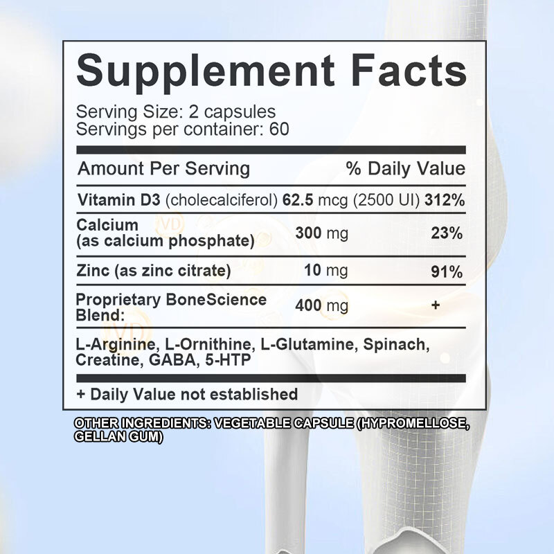 Height Growth Supplement – 60 Caps -Enhance Bone Strength,Development Supplement