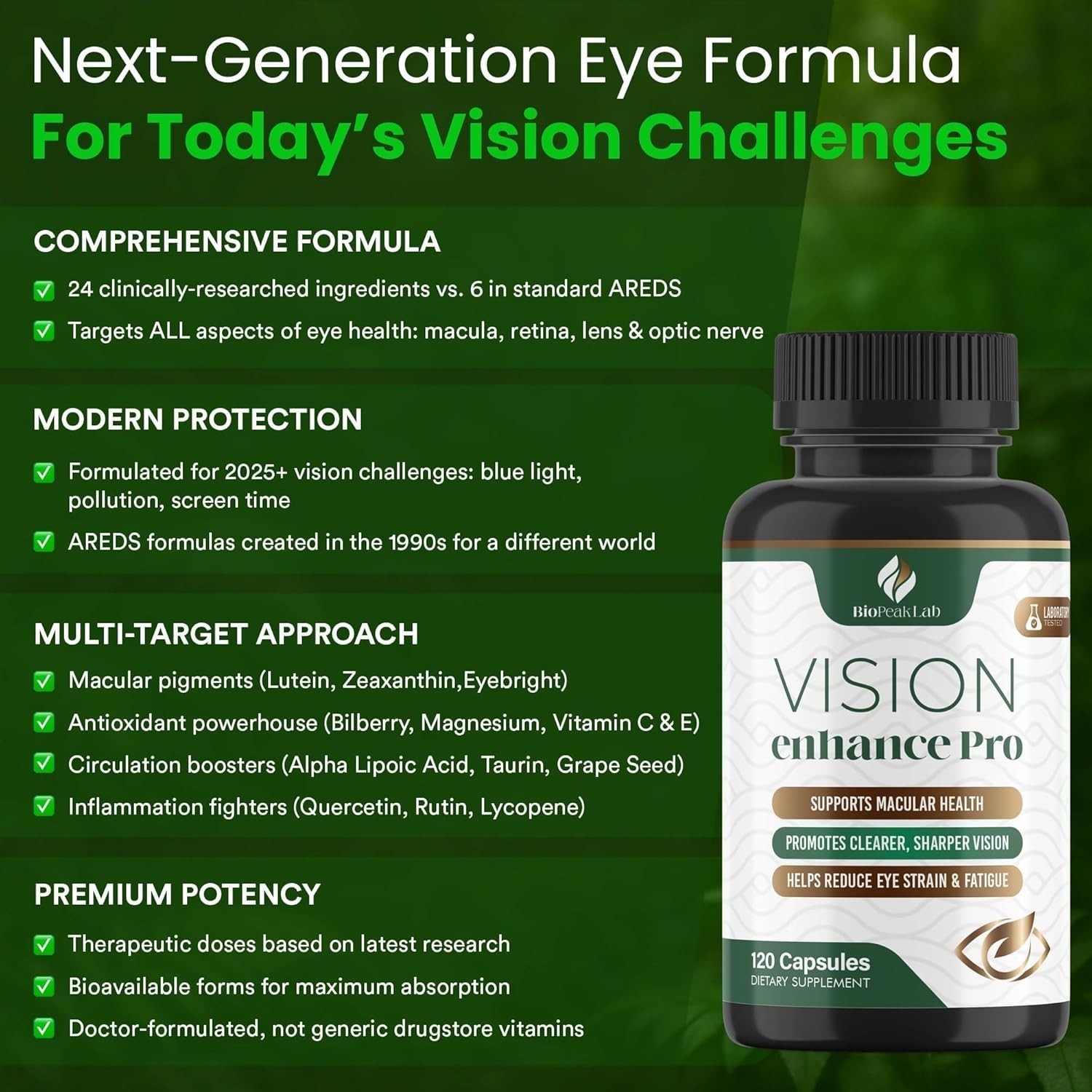 BioPeak Lab Vision Enhance Pro – Eye Wellness Supplement with Lutein, Zeaxant…
