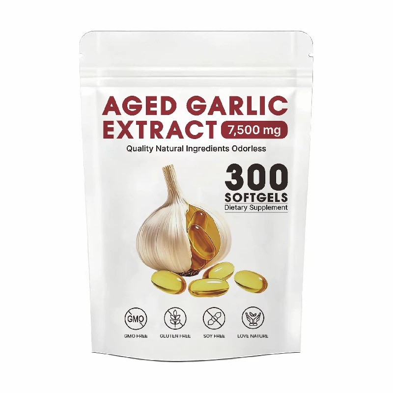 USA Odorless Garlic 7500mg Per Servings, 300 Softgels 2 Years Aged Garlic Extra