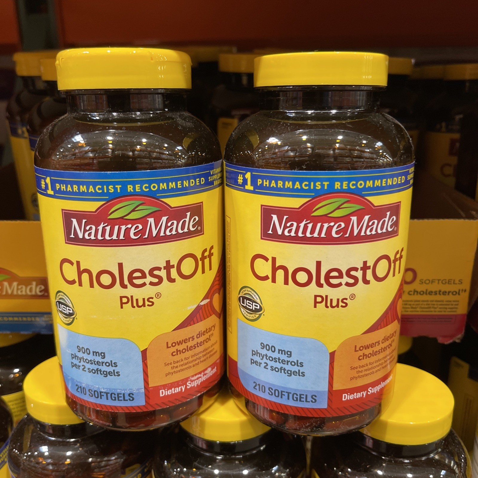 Nature Made CholestOff Plus 900 mg 210 Softgels X 2 Packs Total 420 Softgels
