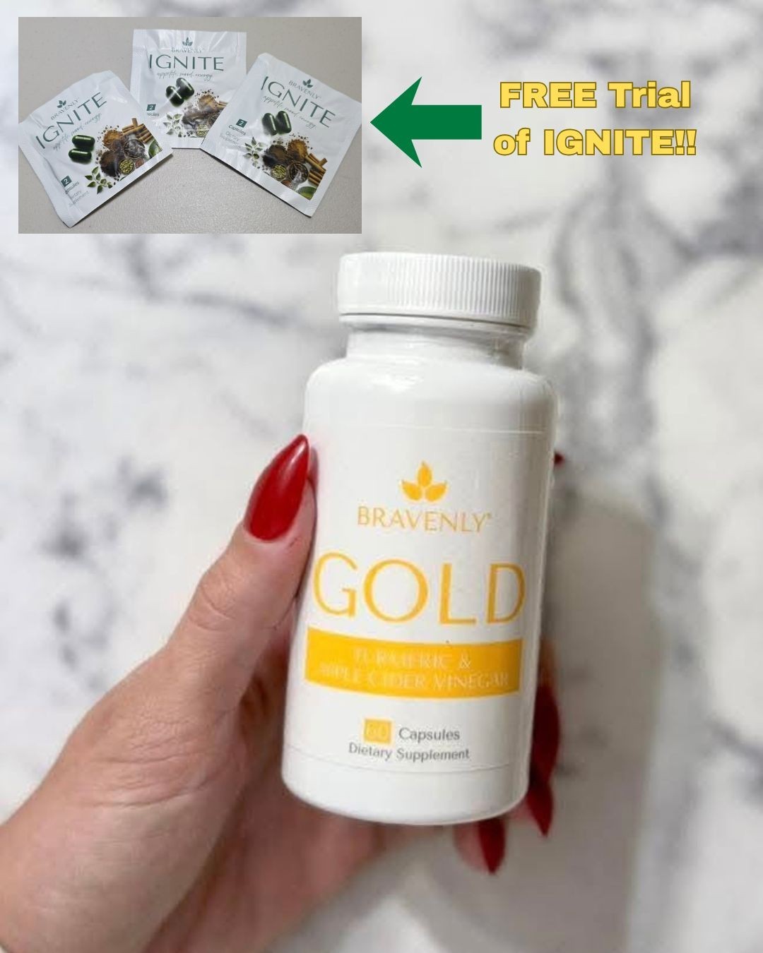 Bravenly Gold 60 Capsules – Exp 11/2027 with *BONUS IGNITE SAMPLES*