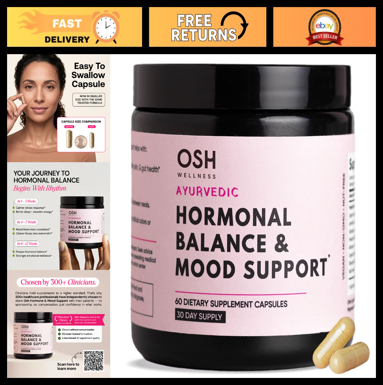 Hormone Balance Supplement for Women | Cortisol Reducer | Mood, Energy, Stress R