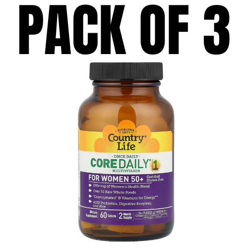 Country Life Core Daily-1 Multivitamin for Women 50+ – 60 Tablets Pack of 3