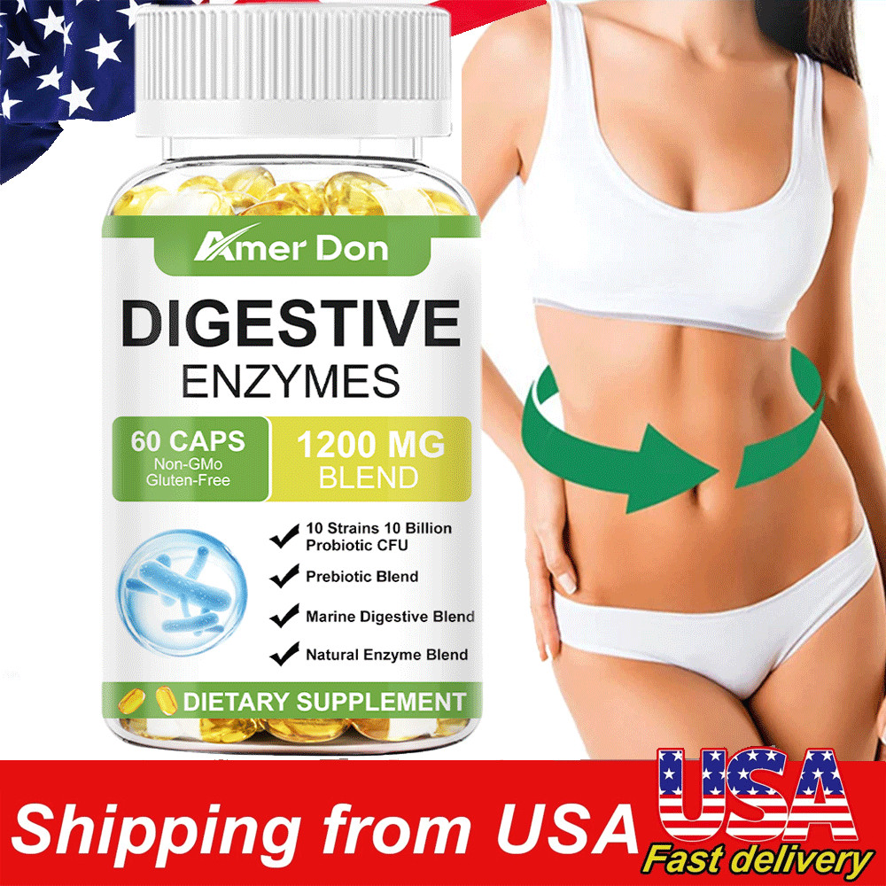Digestive Enzymes Prebiotic & Probiotics Pancreatin Enzimas Digestivas 60PCS