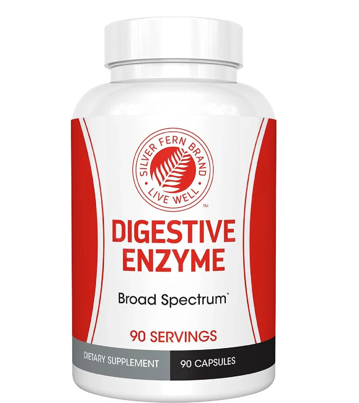 Silver Fern Brand Ultimate Digestive Enzyme Supplement – 1 Bottle = 90 Capsules