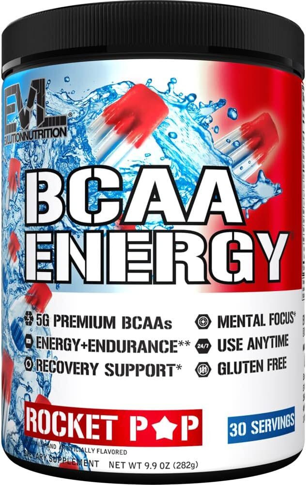 EVL Evlution Nutrition BCAA Energy Amino Acid Pre-Workout Powder – 30 & 65 Srv