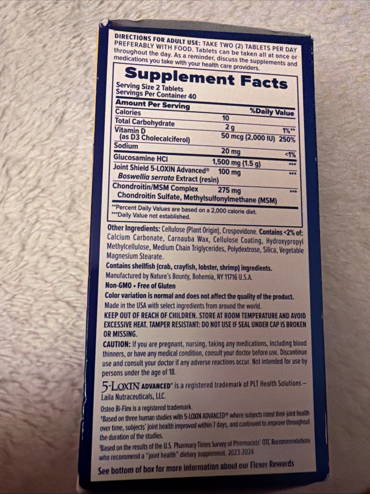 Osteo Bi-Flex Joint Health Triple Strength + Vitamin D 80 Tablets Exp 07/2027