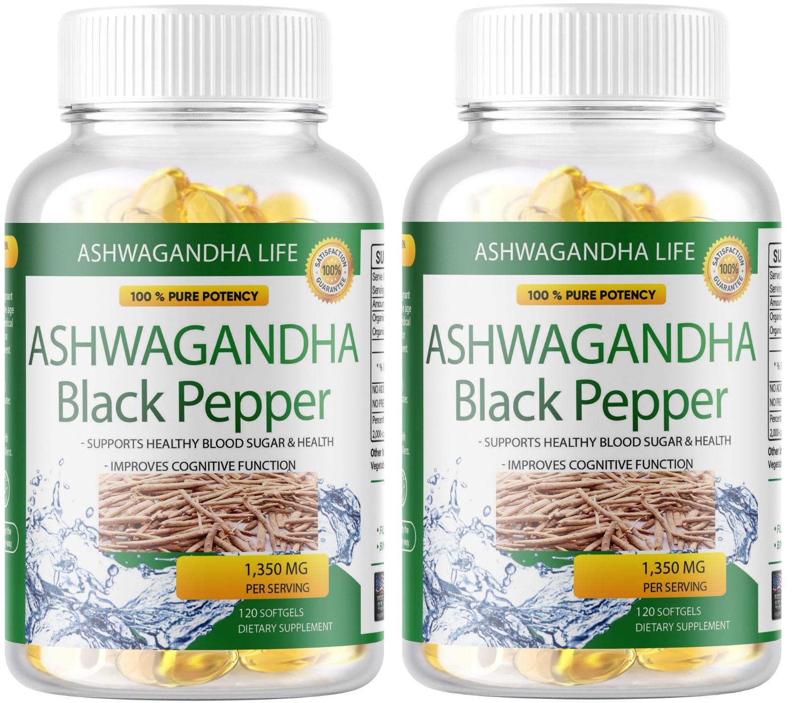 Organic Ashwagandha Root Herbal Supplement 650mg 240 Softgels Immune Support USA