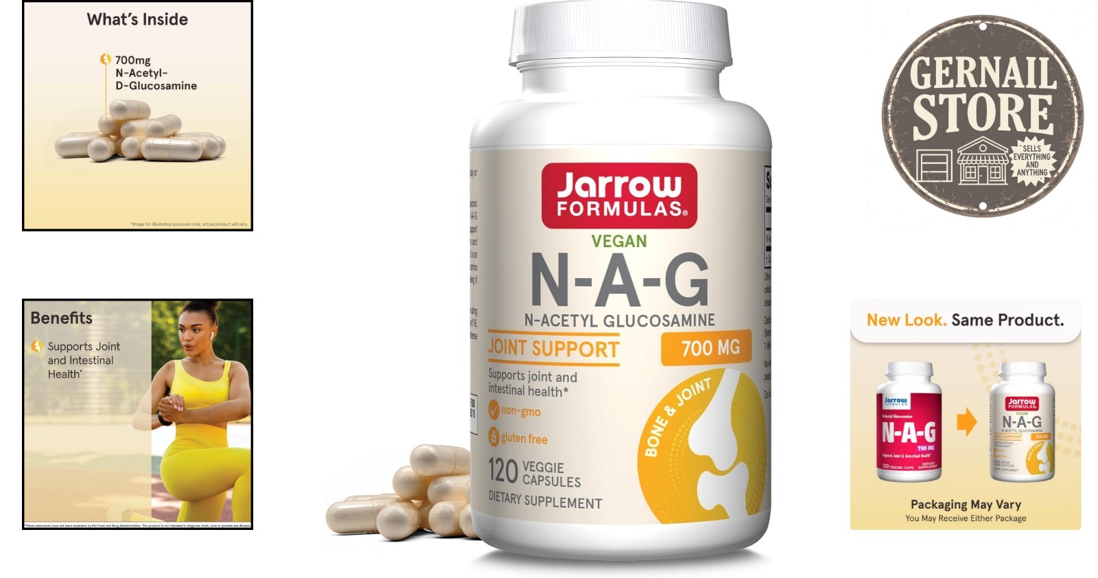 N-A-G 700 mg N-Acetyl Glucosamine: Unflavored Veggie Capsules for Flexibility