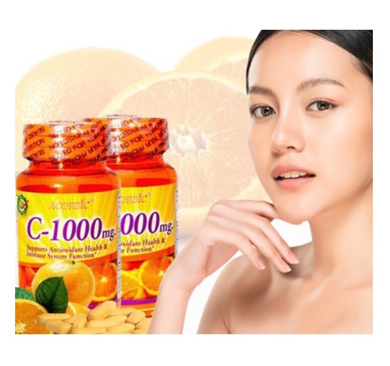 2 Bottles ACORBIC Vitamin C 1000mg Citrus Antioxidant Immune Health Vegetarian