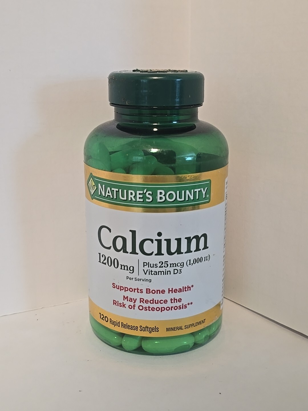 Natures Bounty 1200mg Calcium & 1000IU Vitamin D3 120 Softgels EXP 5/2025