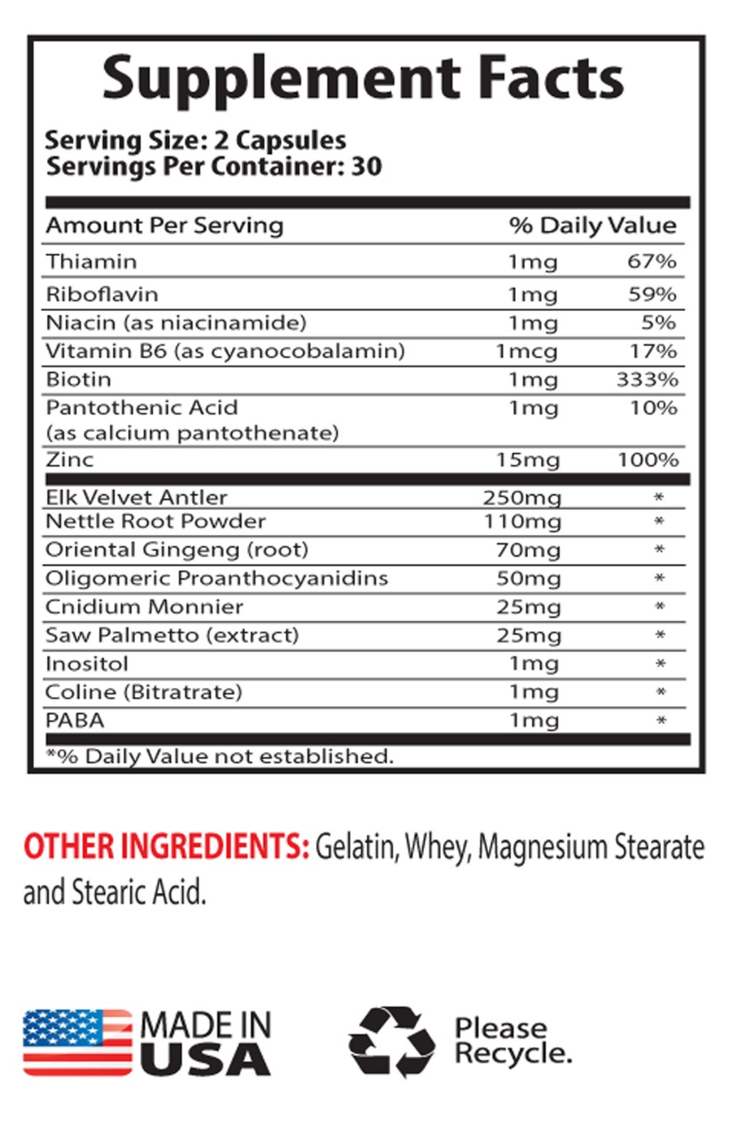 Muscle Building Supplements – Elk Velvet Antler 550mg – Saw Palmetto 1000 2B