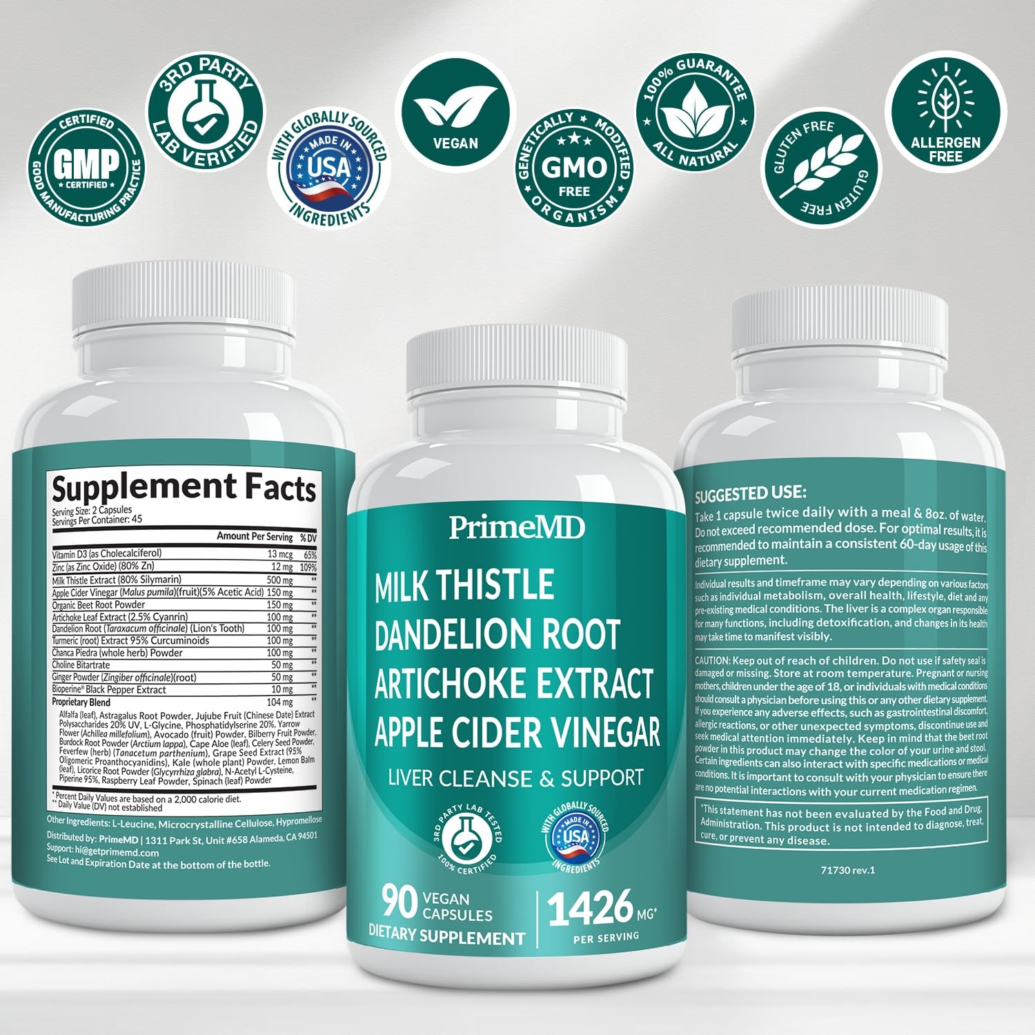 32-in-1 Liver Support Supplement with Milk Thistle Silymarin Artichoke Extrac…