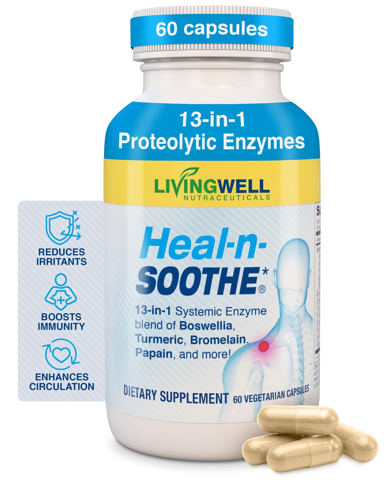 HEAL-N-SOOTHE Proteolytic Systemic Enzymes – Joint 60 Count (Pack of 1)